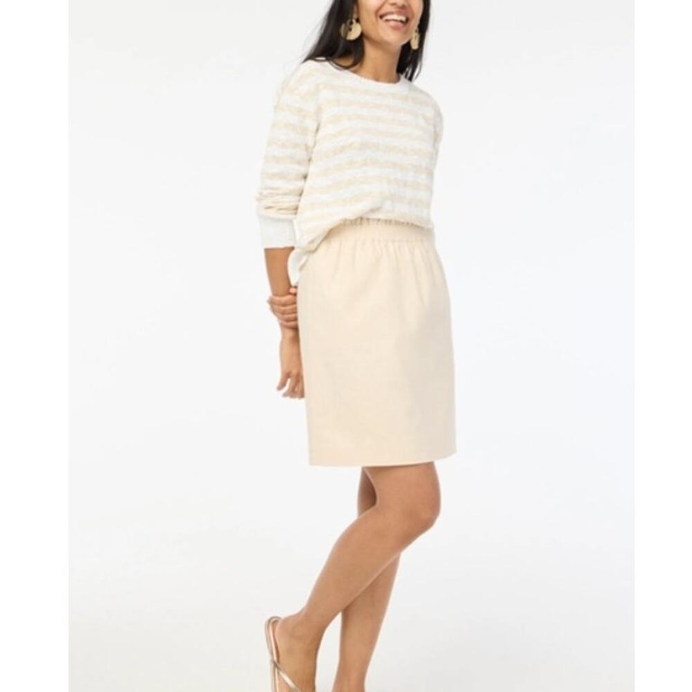 J. Crew Factory Linen Cotton Blend City Skirt Women's Size 16 Cream NWT